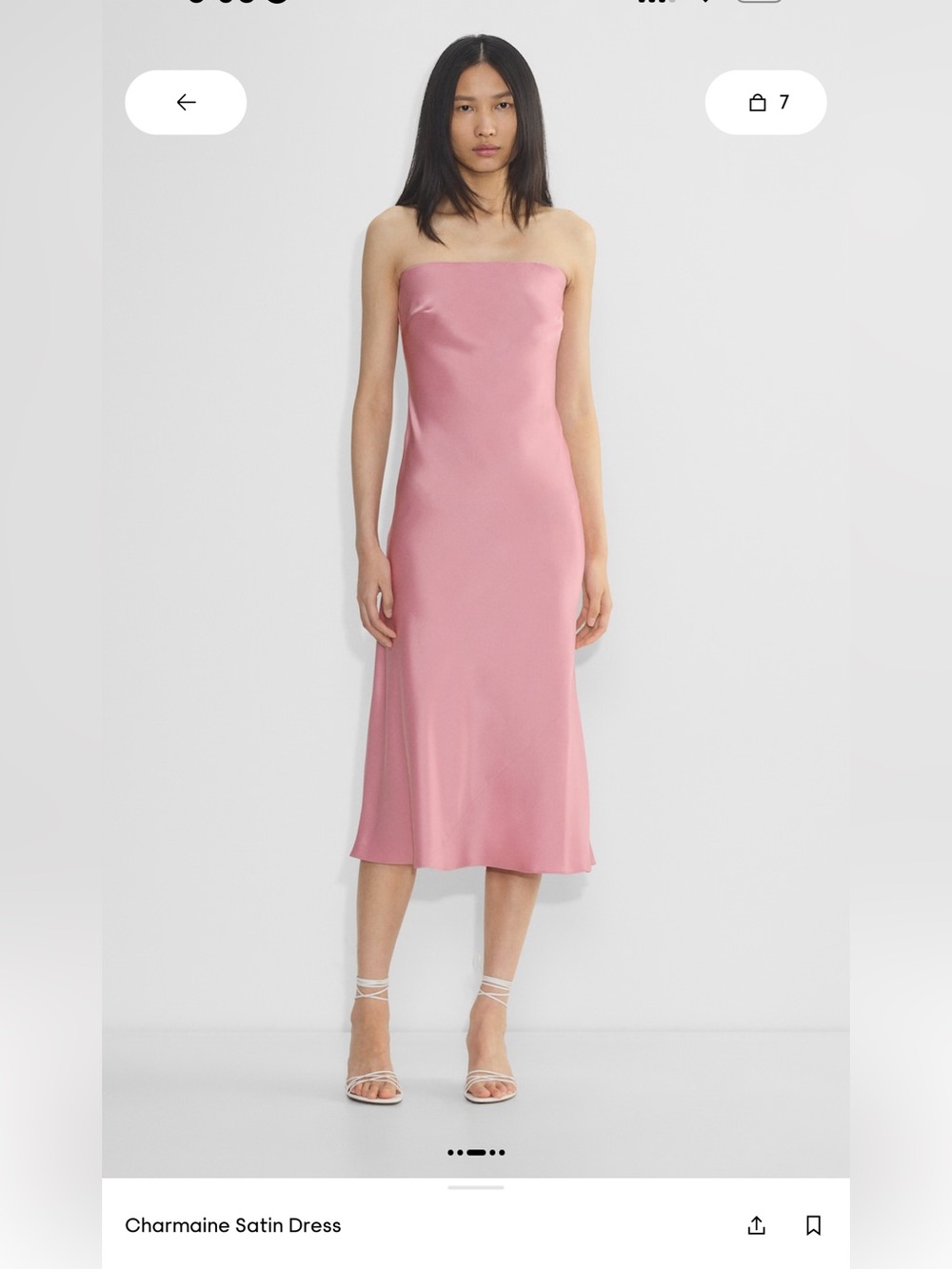 Aritzia Wilfred Charmaine Satin Dress - Tart Pink - Large NWT
